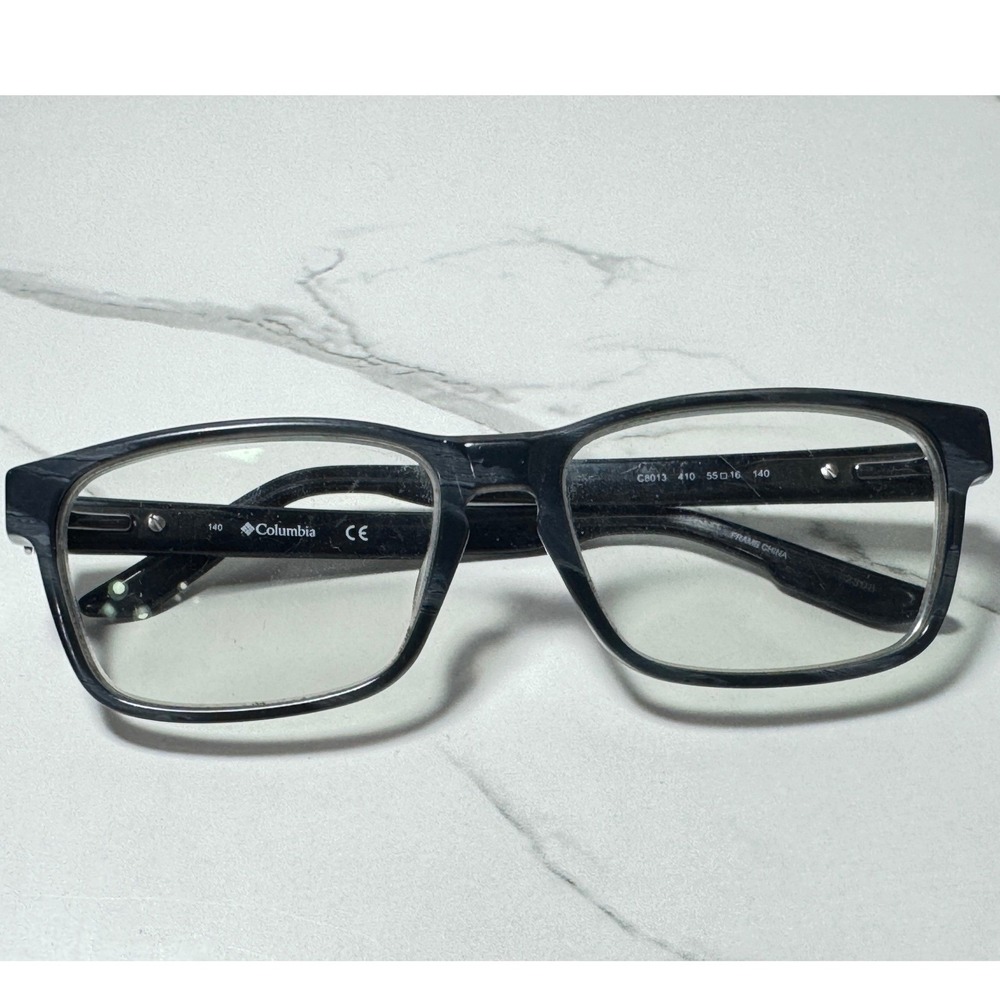 Columbia C8013 410 Rectangular Eyeglasses Frames Navy Blue 55-16-140 Mens